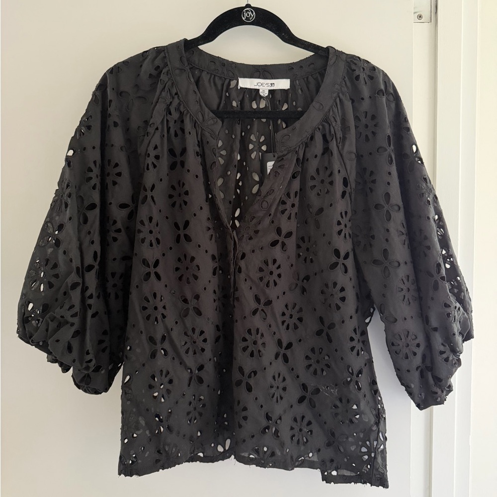 Joe's Jeans Black Eyelet Top BRAND NEW WITH TAGS